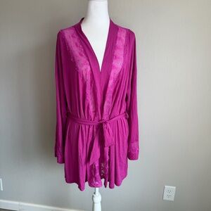 Cosabella Allure Lace-Trim Robe Cape Fuchsia Womens M Sleepwear Loungewear